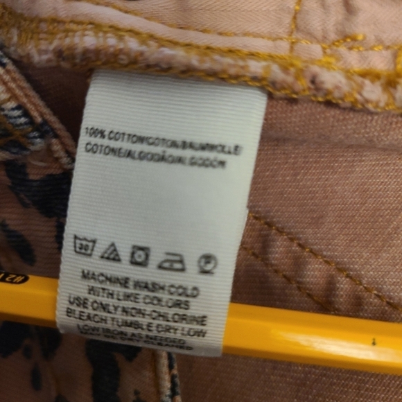 Free People We The Free‎ Skirt Sz 27 Brown Animal print Short Skirt Denim Fringe - Picture 2 of 5